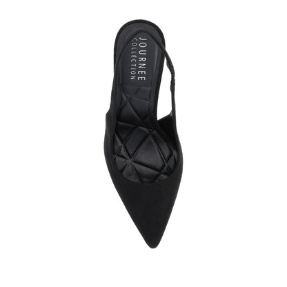 Journee ELENNEY STILETTO HEELS IN WIDE - Black Faux Suede