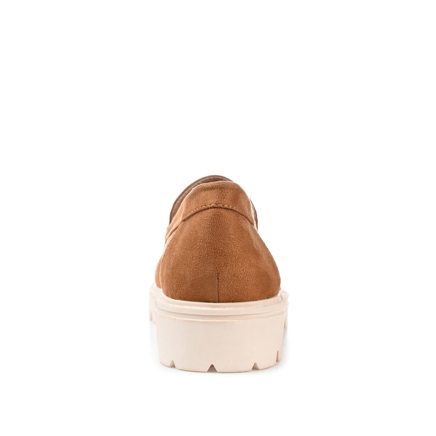 Journee ERIKA FAUX SUEDE LOAFER FLAT IN WIDE - Tan Faux Suede