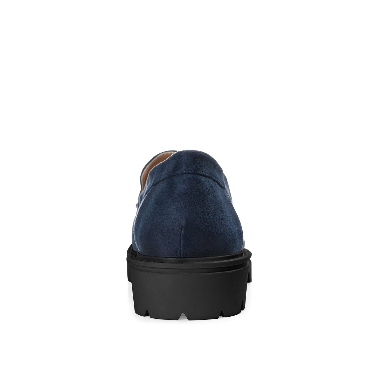 Journee ERIKA FAUX SUEDE LOAFER FLAT IN WIDE - Navy Faux Suede