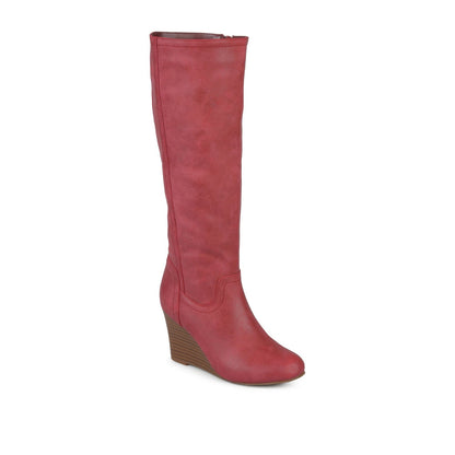 Journee LANGLY KNEE-HIGH BOOTS IN WIDE CALF - Red