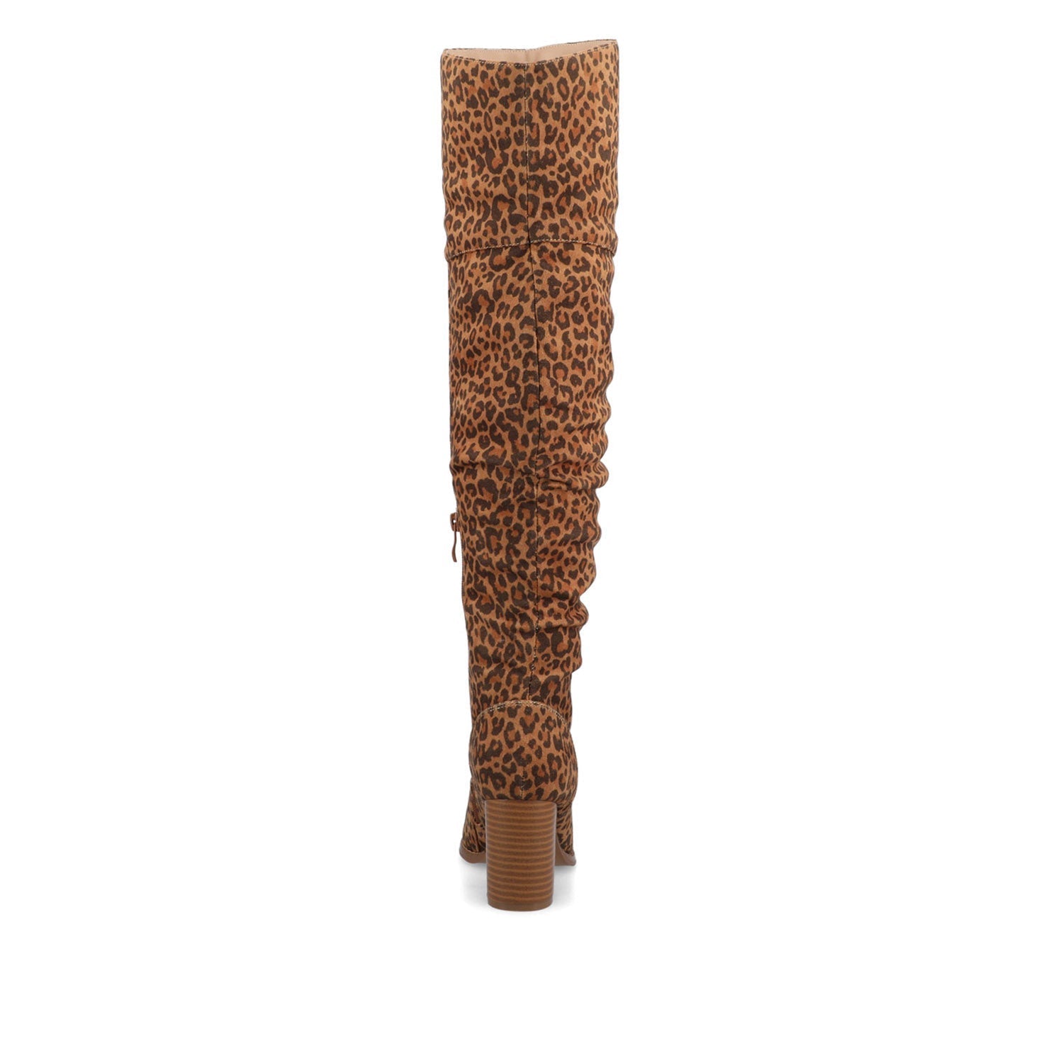 Journee KAISON THIGH HIGH BOOTS IN WIDE CALF - Leopard Faux Suede