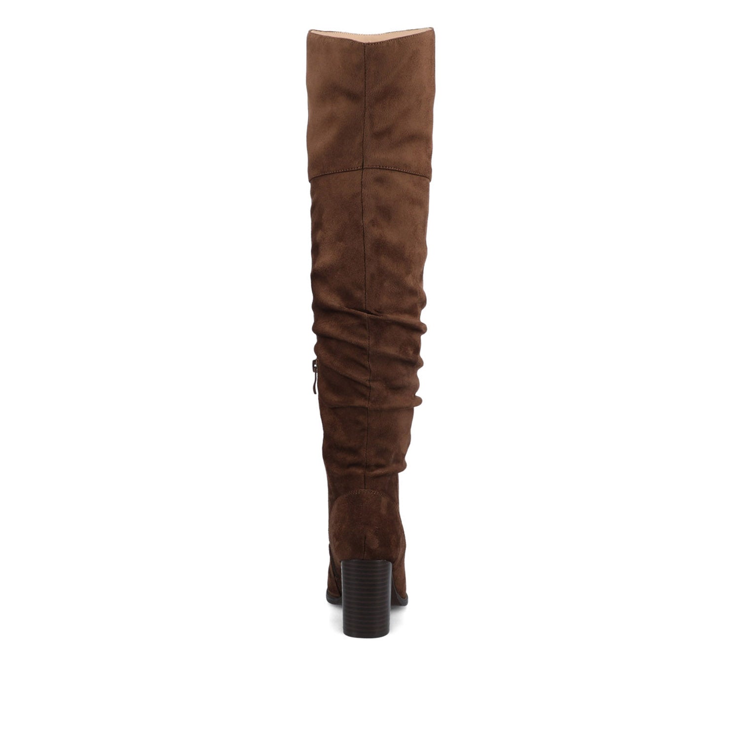 Journee KAISON THIGH HIGH BOOTS IN WIDE CALF - Chocolate Suede