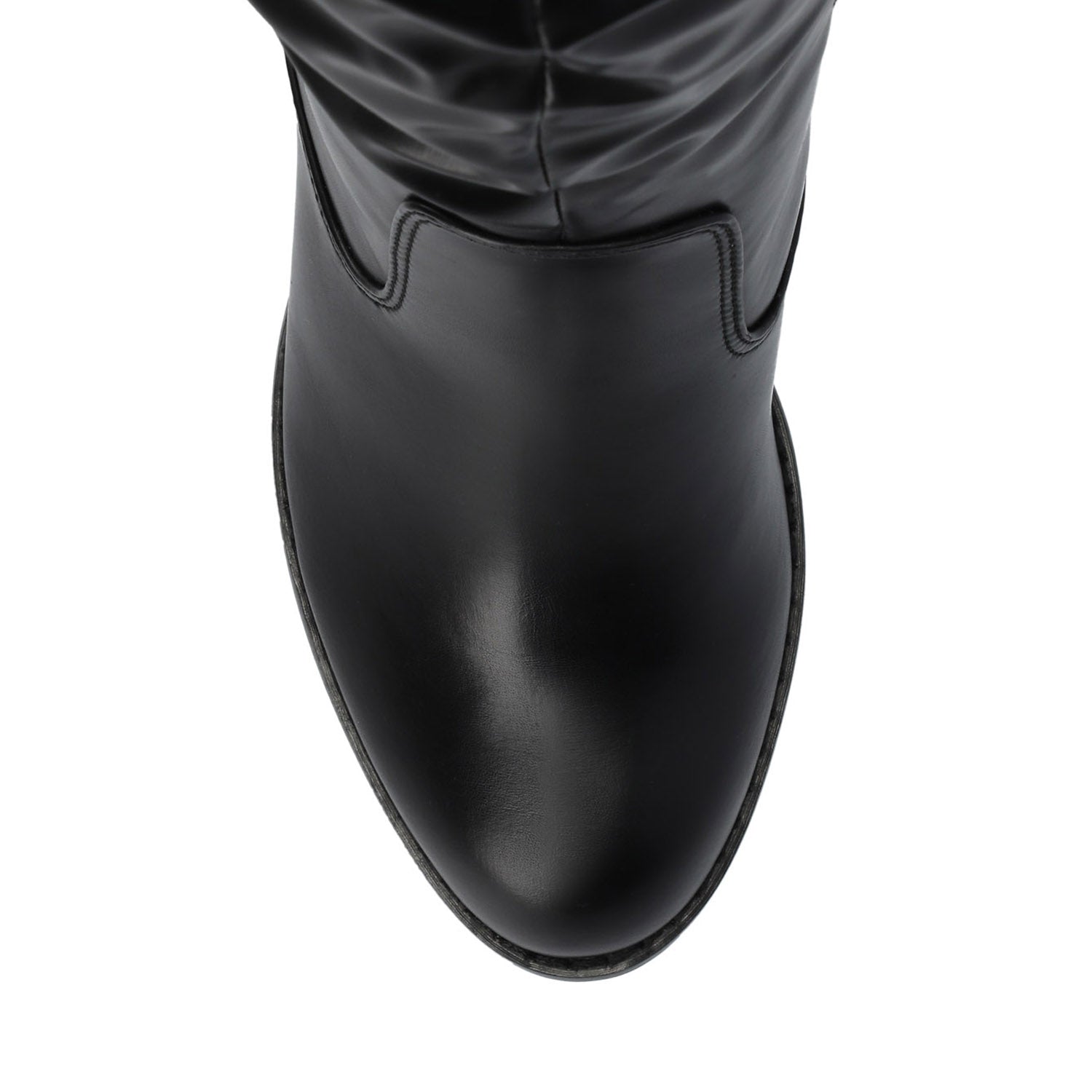 Journee KAISON THIGH HIGH BOOTS IN WIDE CALF - Black PU