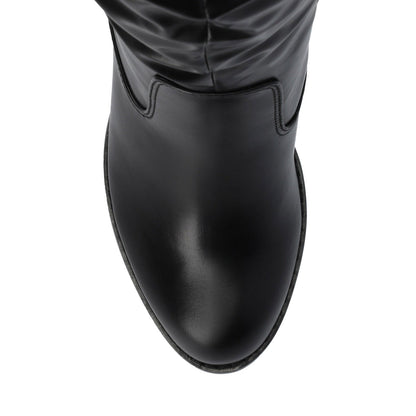 Journee KAISON THIGH HIGH BOOTS IN WIDE CALF - Black PU