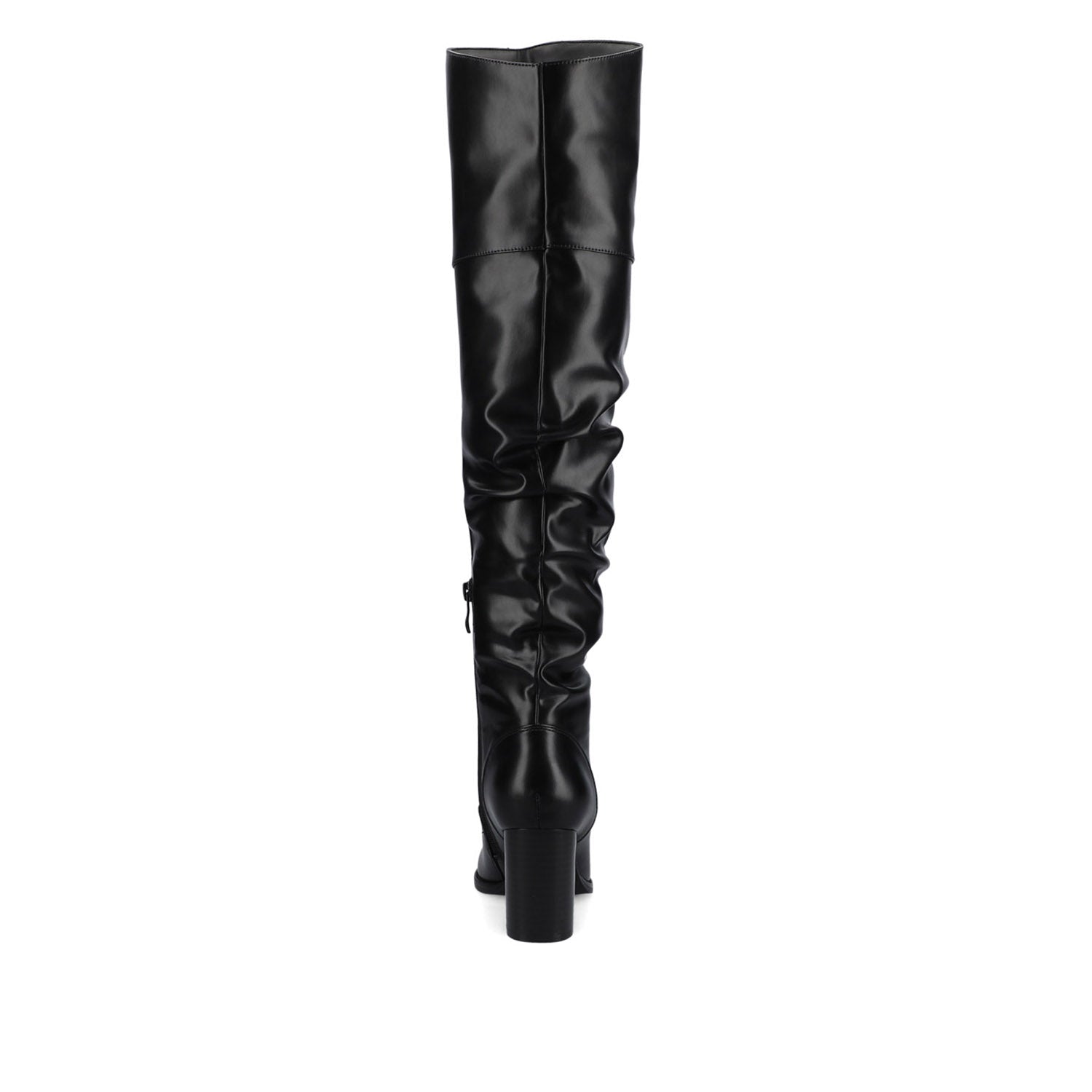 Journee KAISON THIGH HIGH BOOTS IN WIDE CALF - Black PU