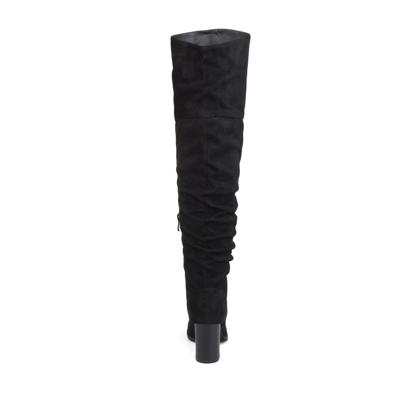 Journee KAISON THIGH HIGH BOOTS IN WIDE CALF - Black Faux Suede