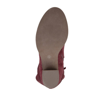 Journee KAISON THIGH HIGH BOOTS IN WIDE CALF - Wine Faux Suede