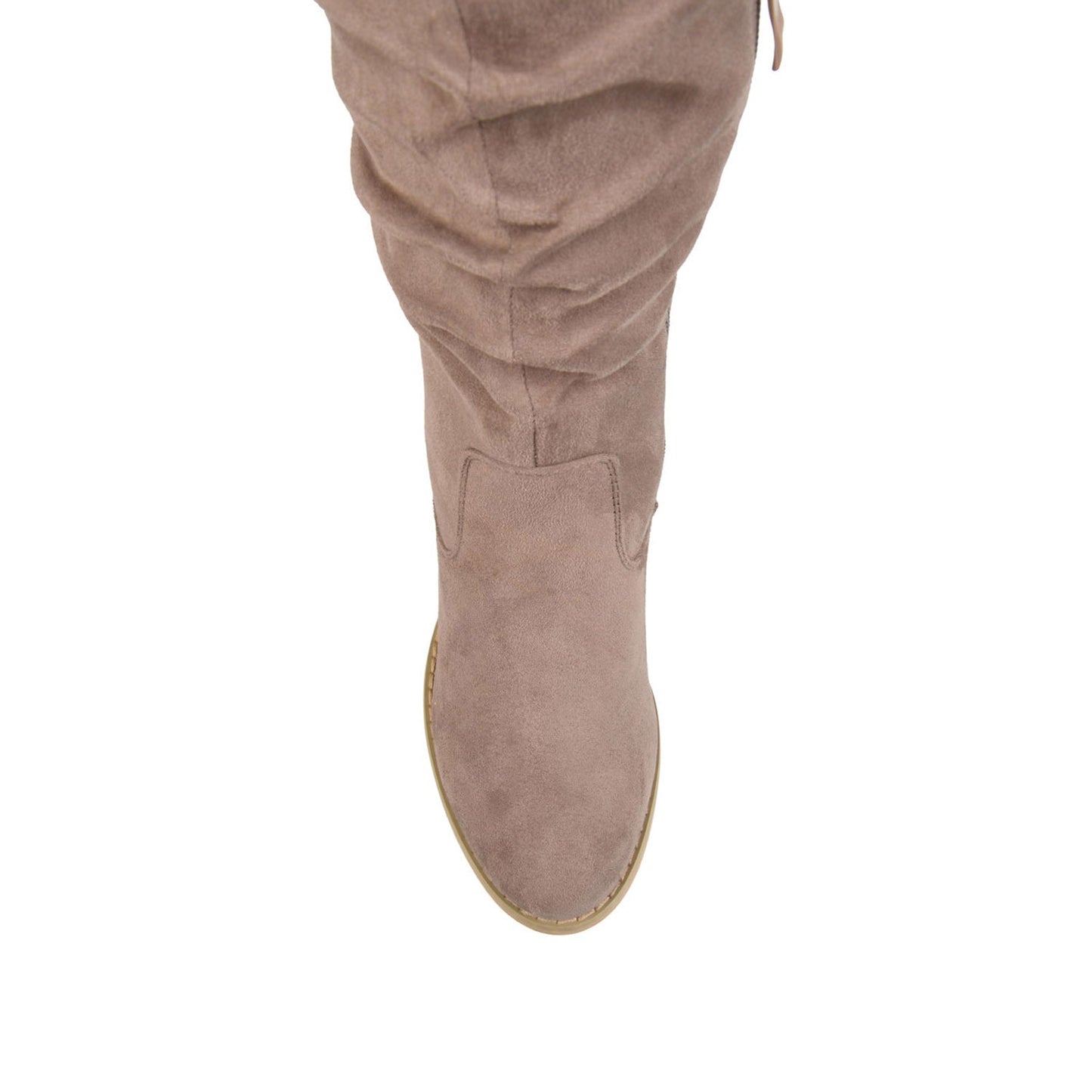 Journee KAISON THIGH HIGH BOOTS IN WIDE CALF - Taupe Suede