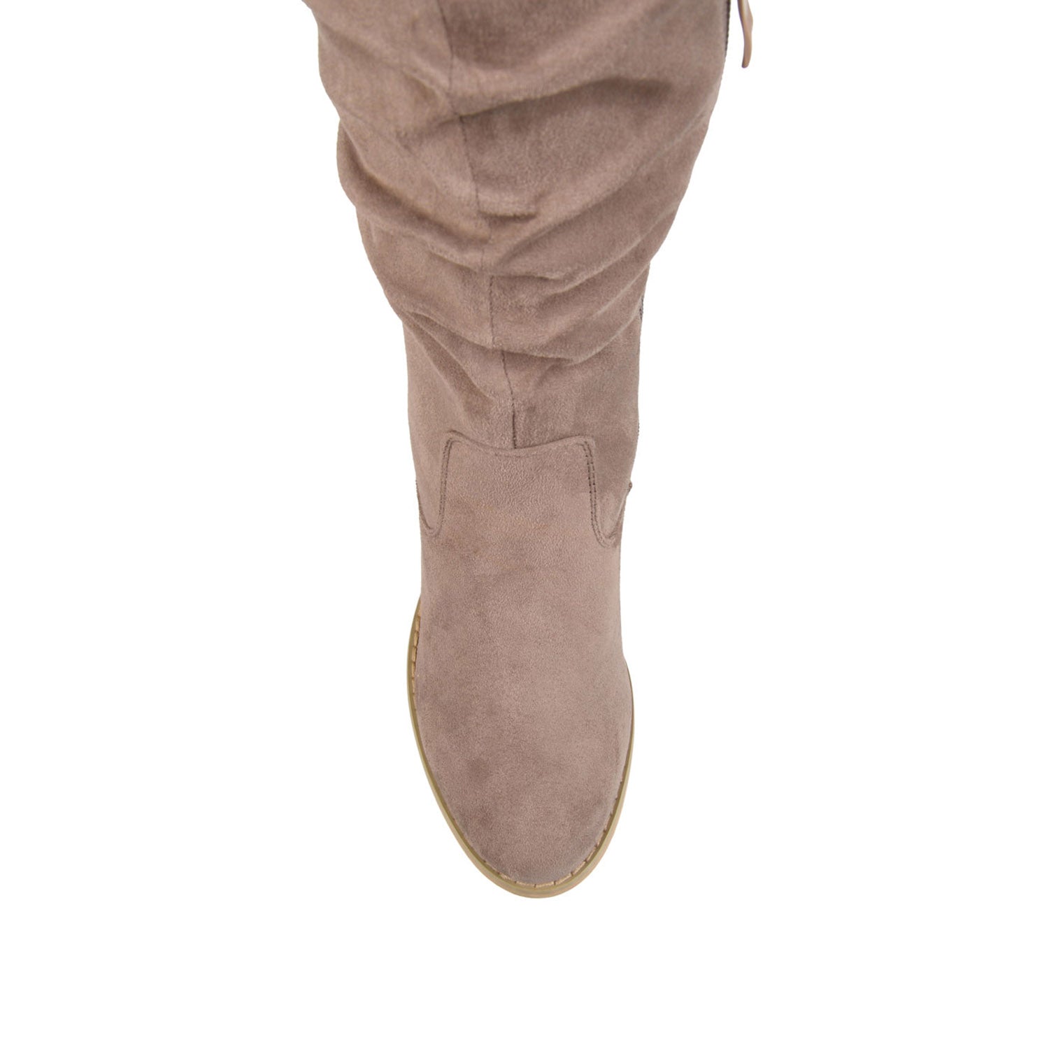 Journee KAISON THIGH HIGH BOOTS IN WIDE CALF - Taupe Suede