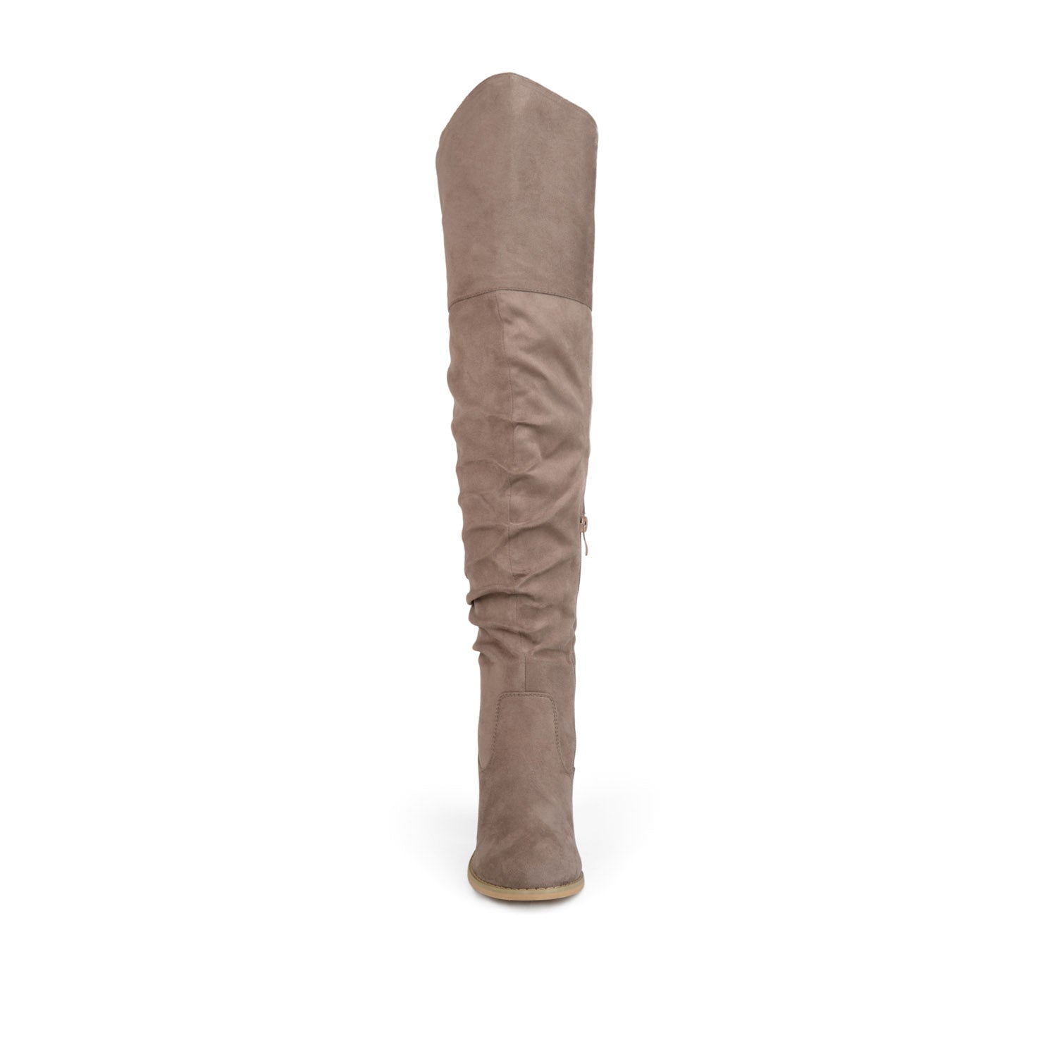 Journee KAISON THIGH HIGH BOOTS IN WIDE CALF - Taupe Suede