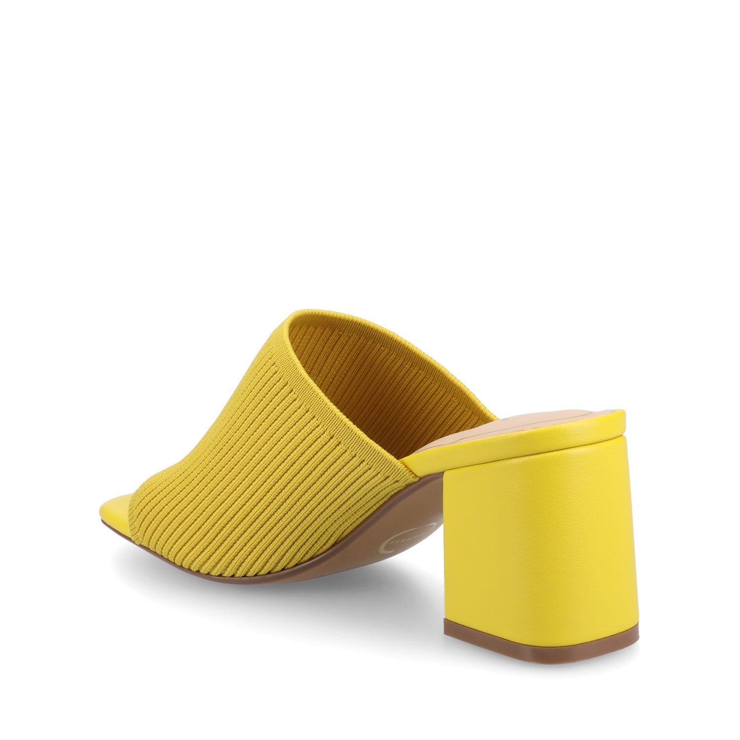 Journee LORENNA MULE BLOCK HEELS IN KNIT FABRIC - Mango