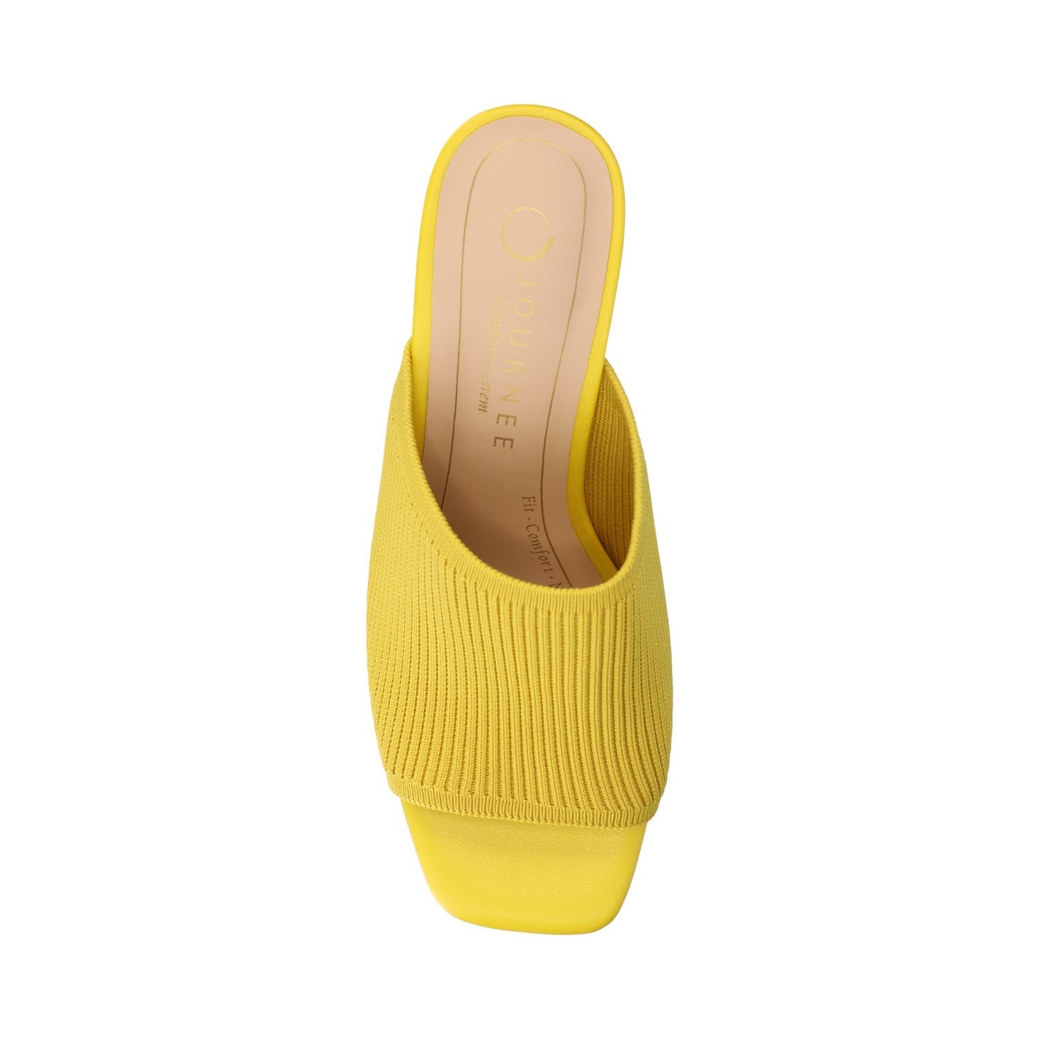 Journee LORENNA MULE BLOCK HEELS IN KNIT FABRIC - Mango