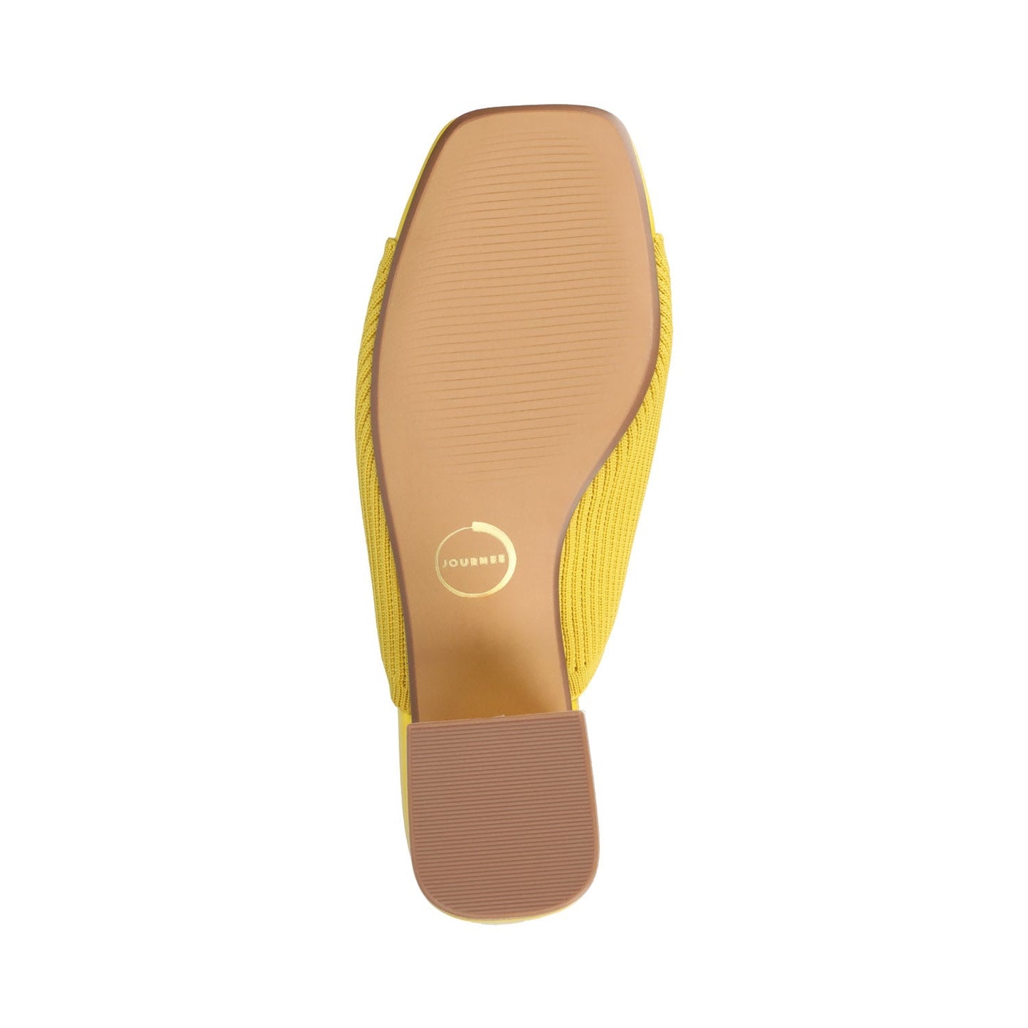 Journee LORENNA MULE BLOCK HEELS IN KNIT FABRIC - Mango