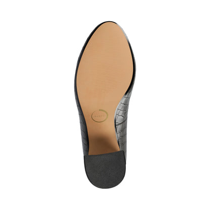 Journee SERAPHINA BLOCK HEEL PUMPS - Croco Charcoal
