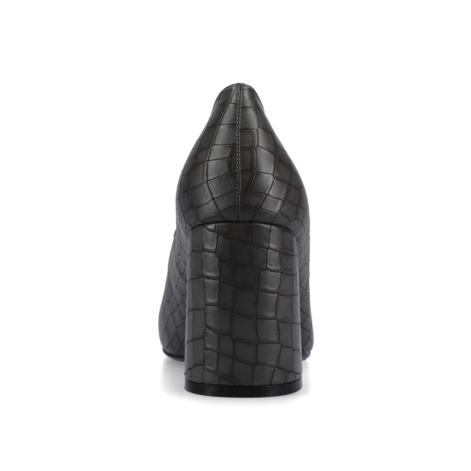 Journee SERAPHINA BLOCK HEEL PUMPS - Croco Charcoal