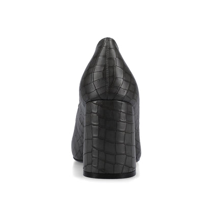 Journee SERAPHINA BLOCK HEEL PUMPS - Croco Charcoal