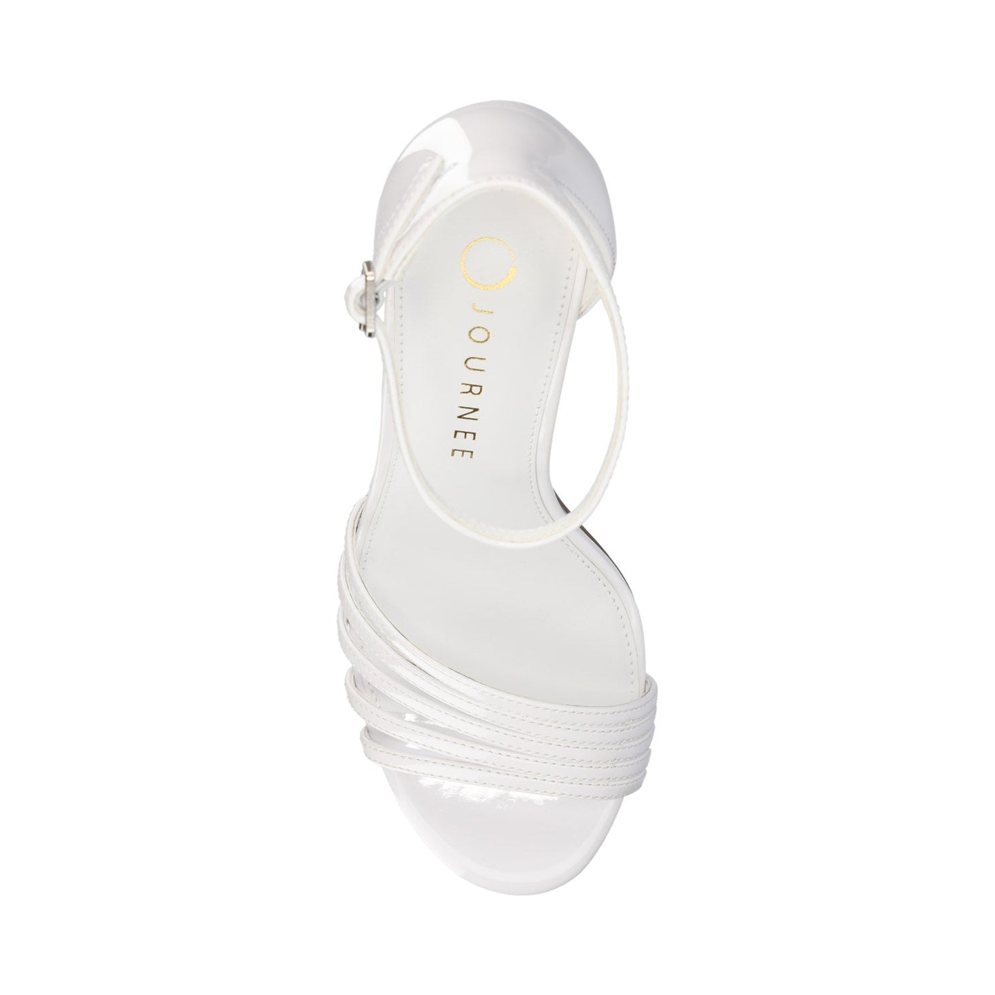 Journee FELICITY STRAPPY SANDALS - Patent/White