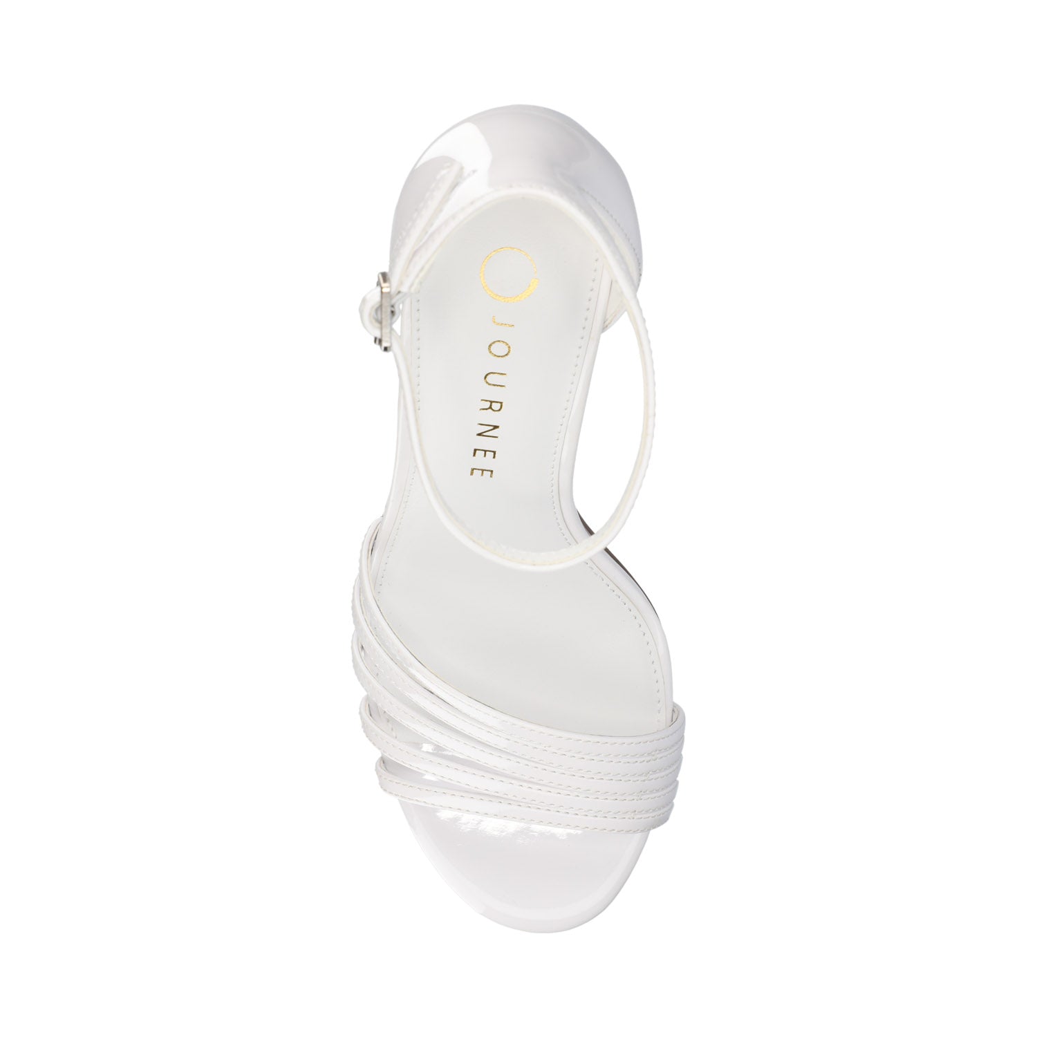Journee FELICITY STRAPPY SANDALS - Patent/White