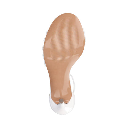 Journee FELICITY STRAPPY SANDALS - Patent/White