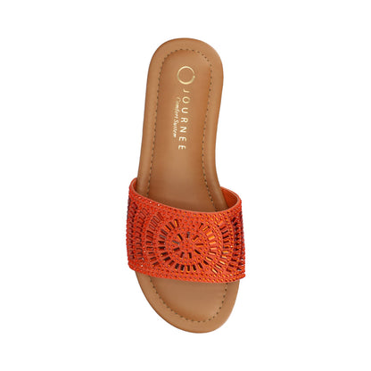 Journee MARIA SLIP ON SANDALS - Orange