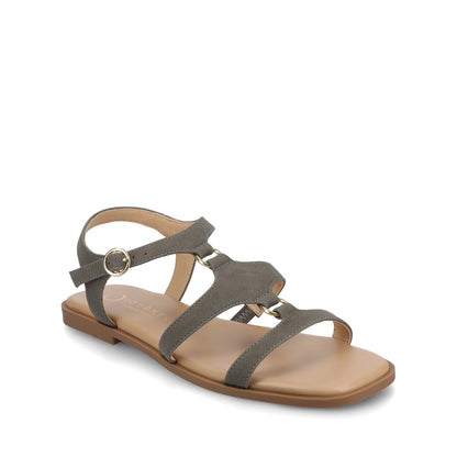 Journee BRILEY ANKLE STRAP SANDALS - Greige Nubuck