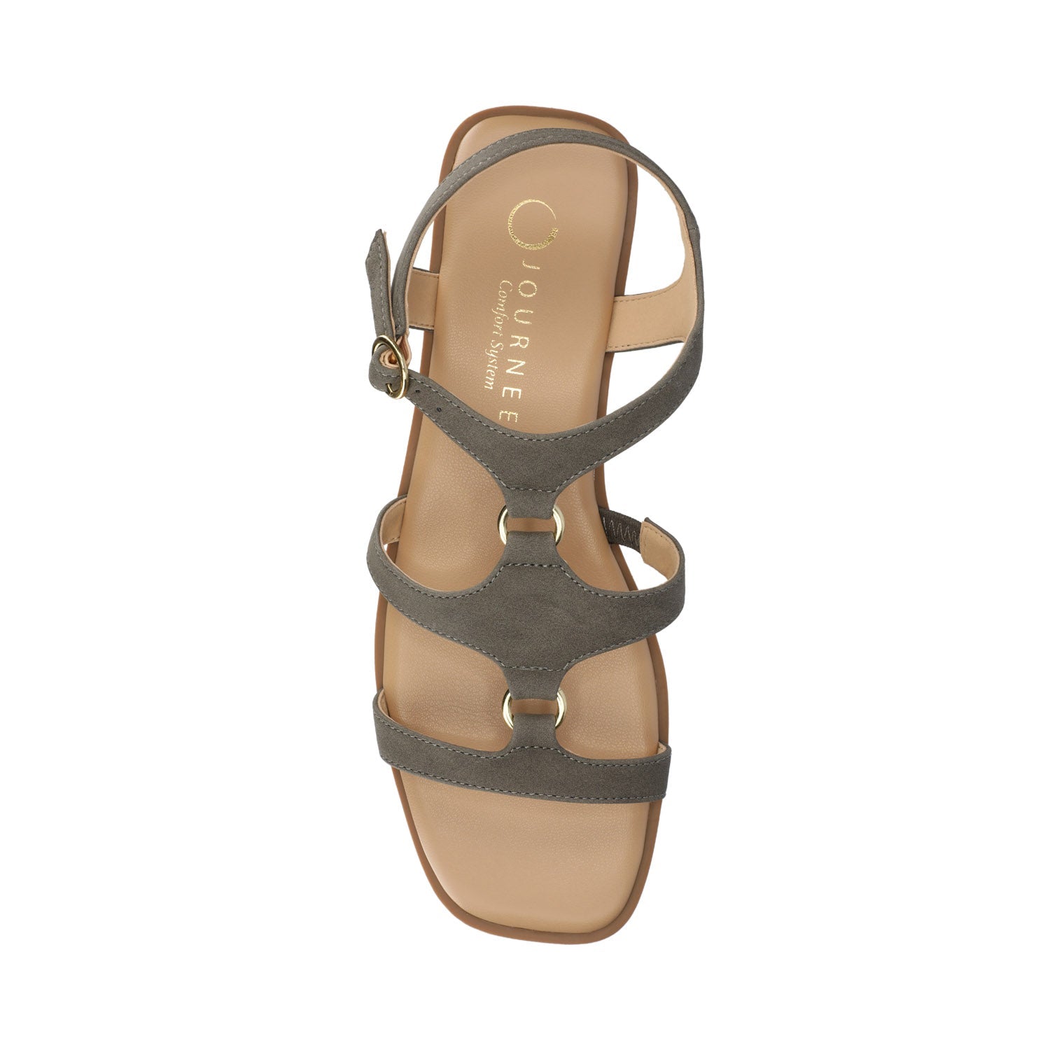 Journee BRILEY ANKLE STRAP SANDALS - Greige Nubuck