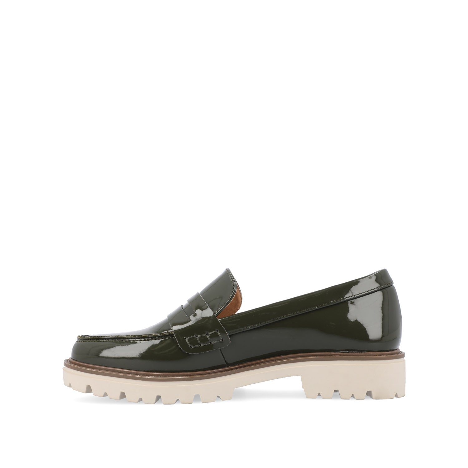 Journee KENLY LOAFER FLATS IN VEGAN LEATHER - Green Patent