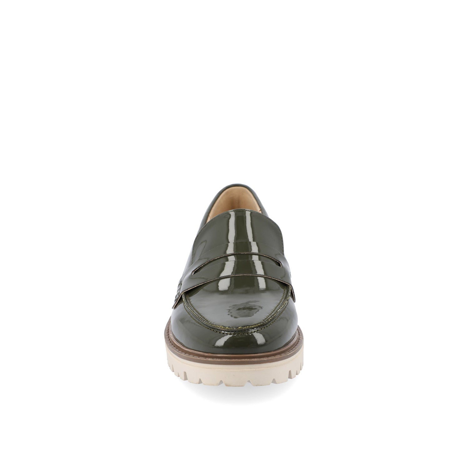 Journee KENLY LOAFER FLATS IN VEGAN LEATHER - Green Patent