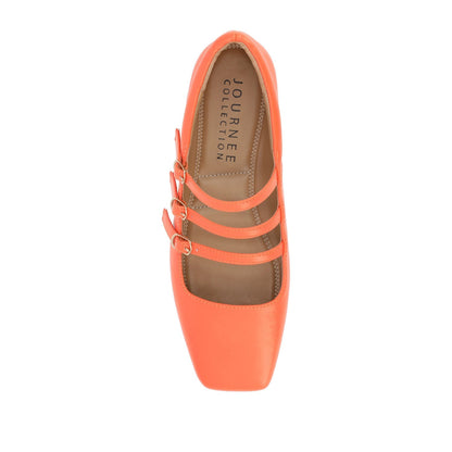 Journee DARLIN BALLET FLATS IN VEGAN LEATHER - Orange PU