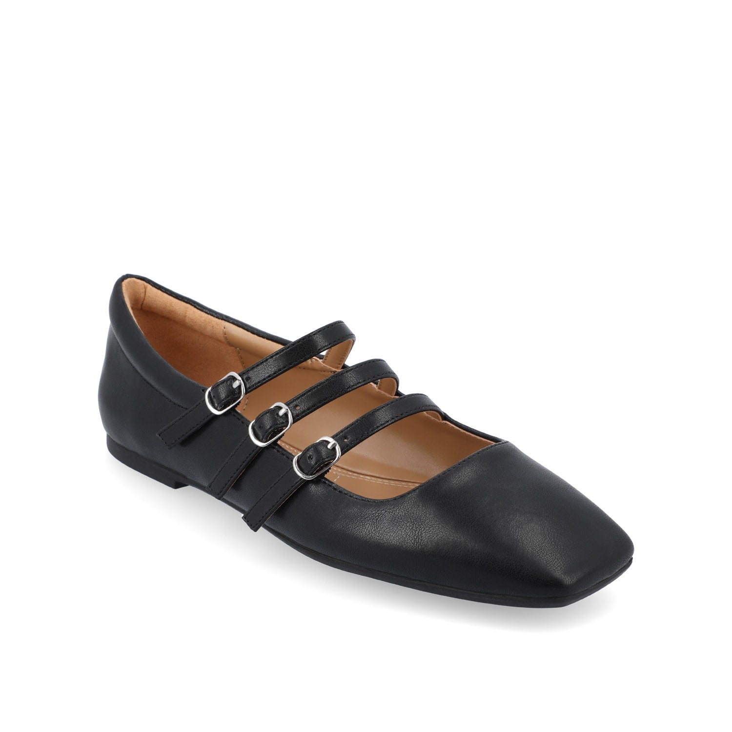 Journee DARLIN BALLET FLATS IN VEGAN LEATHER - Black PU