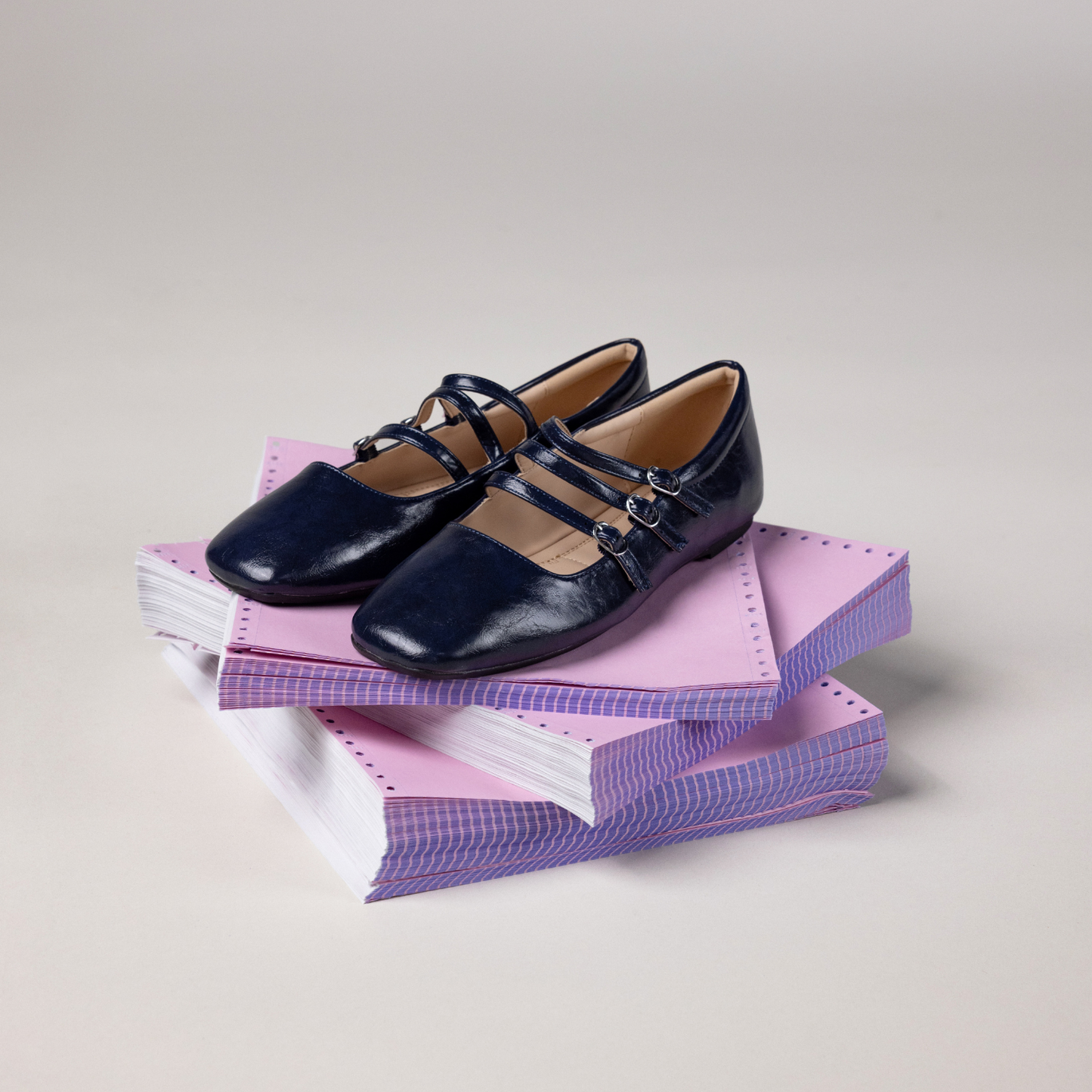 Journee DARLIN BALLET FLATS IN STATEMENT - Crinkle Navy