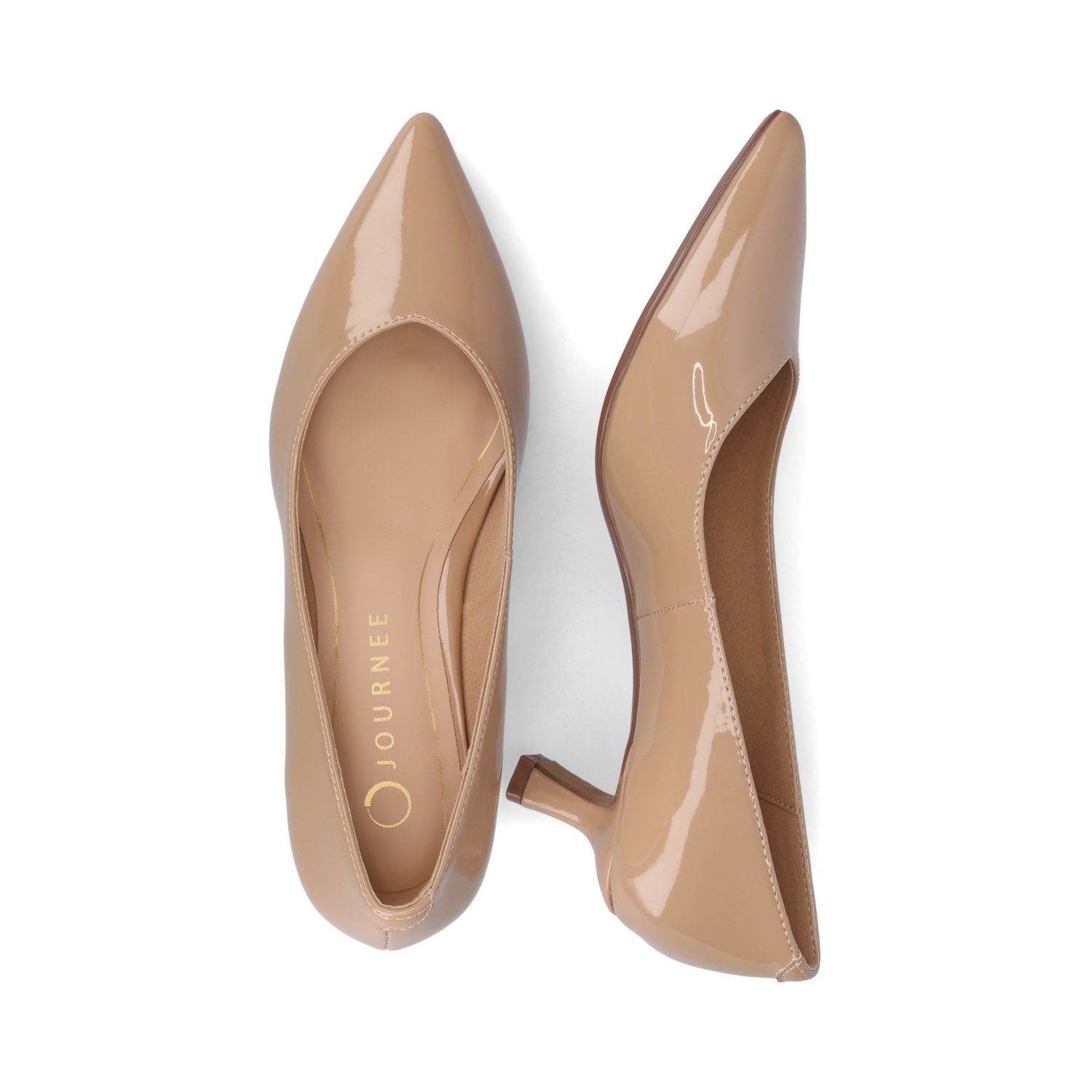 Journee PAMMIE KITTEN HEELS IN PATENT - Tan Patent