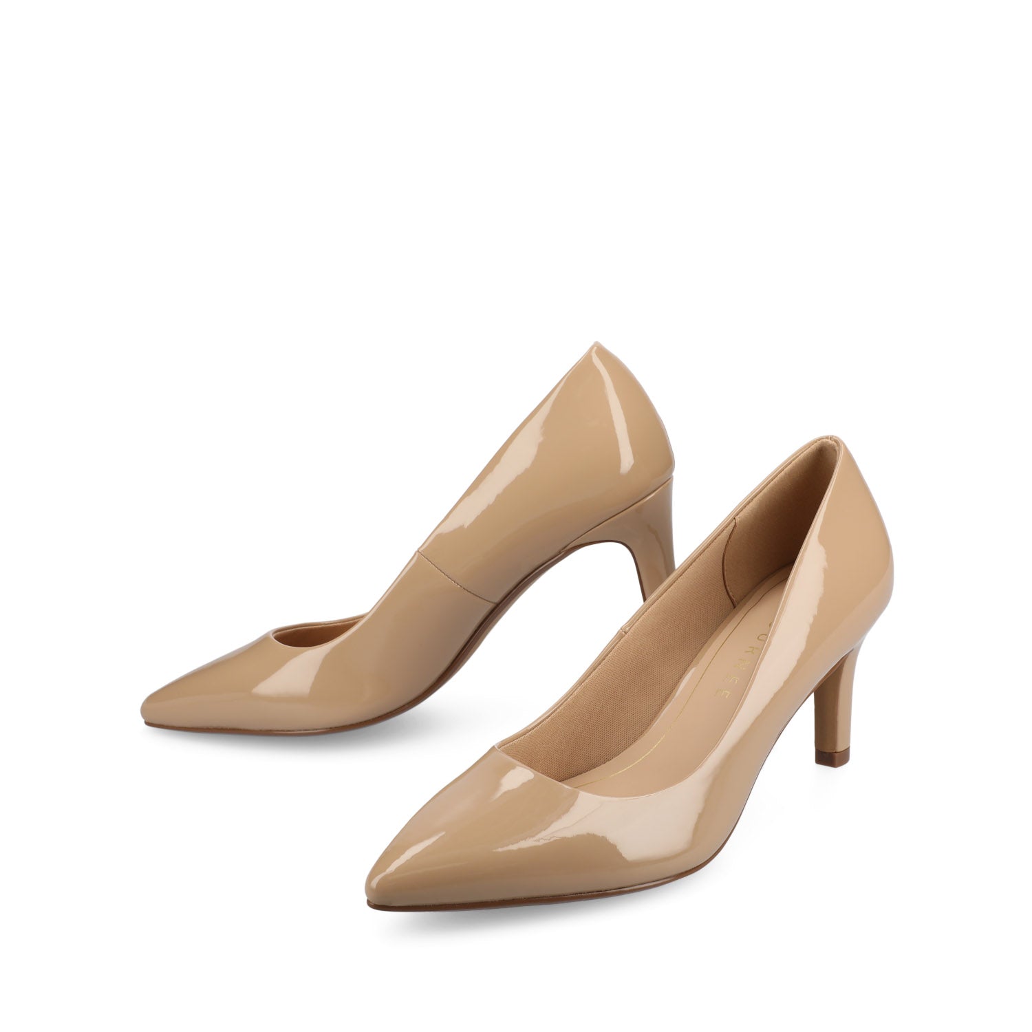 Journee SCYLEE STILETTO PUMP HEELS IN PATENT - Nude Patent