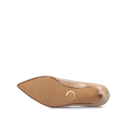 Journee SCYLEE STILETTO PUMP HEELS IN PATENT - Nude Patent