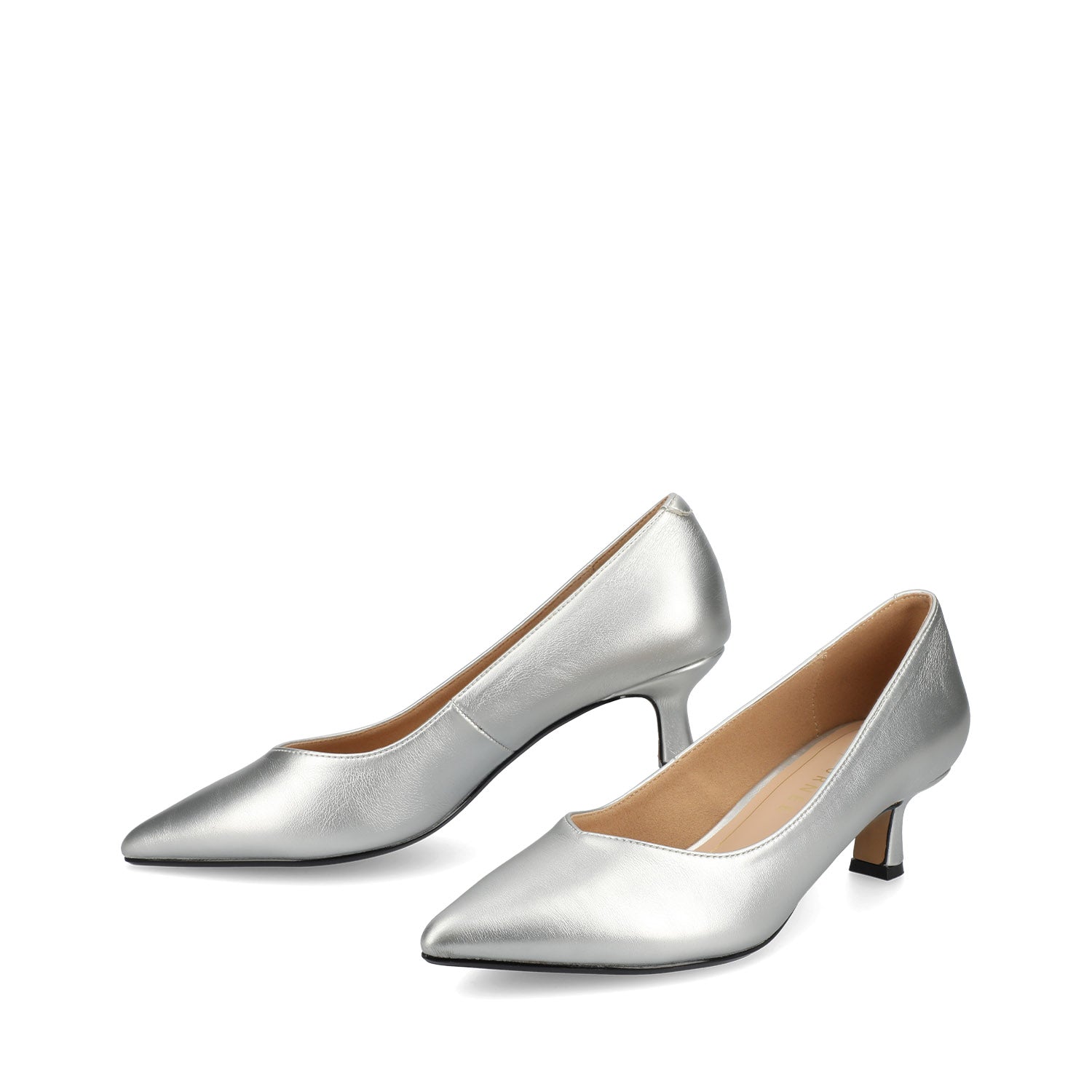 Journee PAMMIE KITTEN HEELS IN VEGAN LEATHER - Silver PU