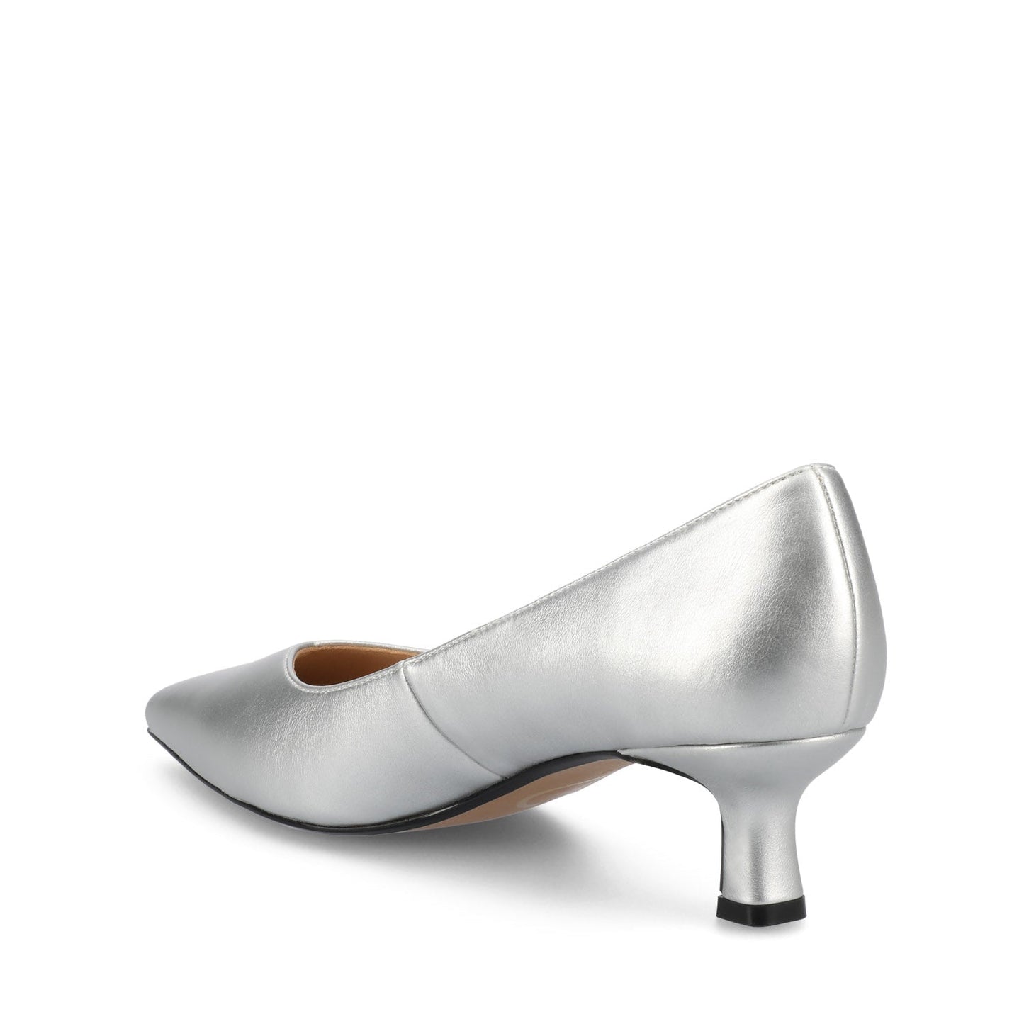 Journee PAMMIE KITTEN HEELS IN VEGAN LEATHER - Silver PU