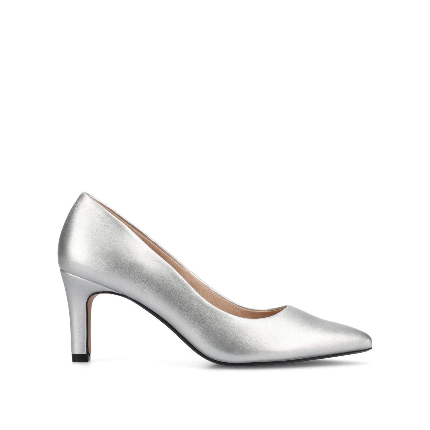 Journee SCYLEE STILETTO PUMP HEELS IN VEGAN LEATHER - Silver PU