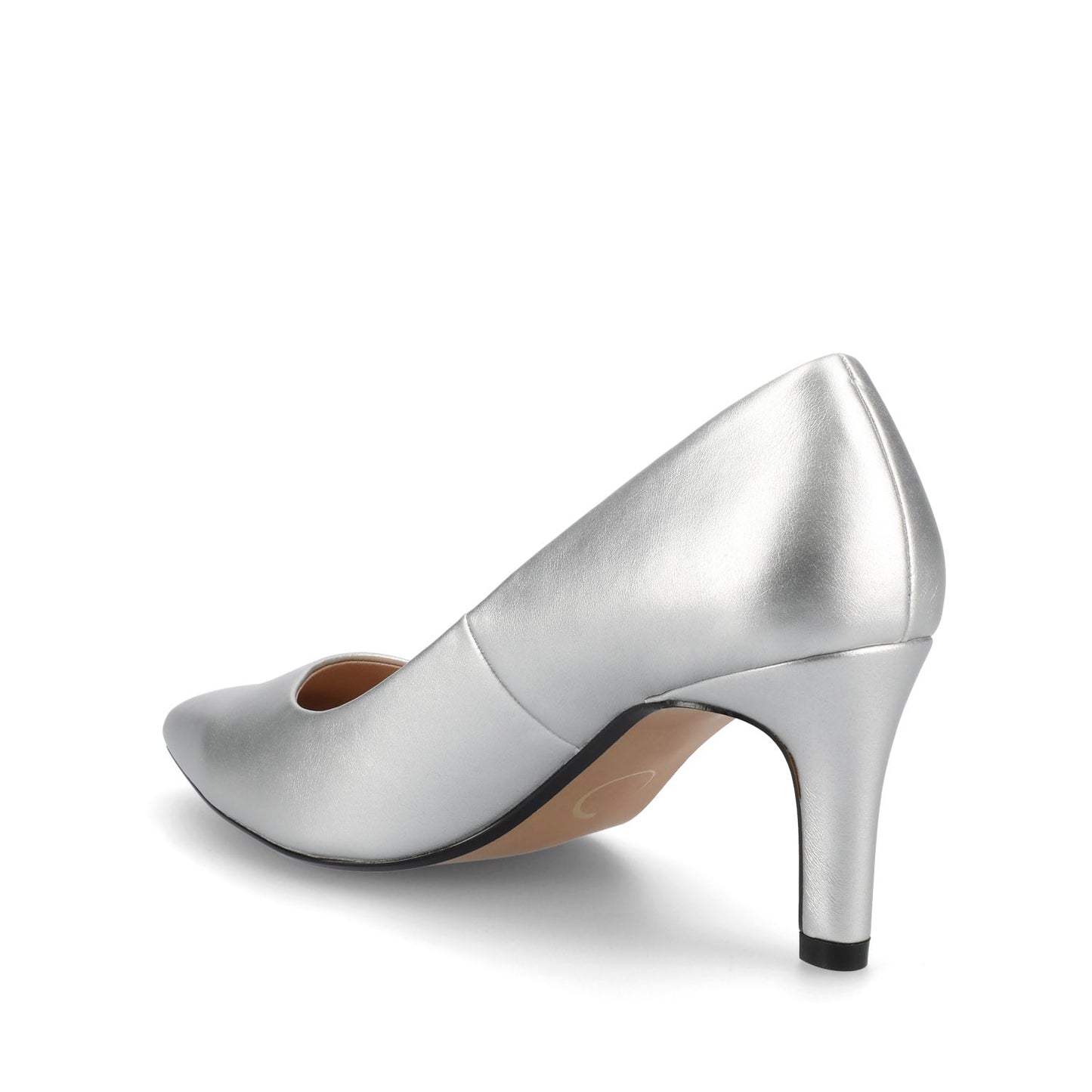Journee SCYLEE STILETTO PUMP HEELS IN VEGAN LEATHER - Silver PU