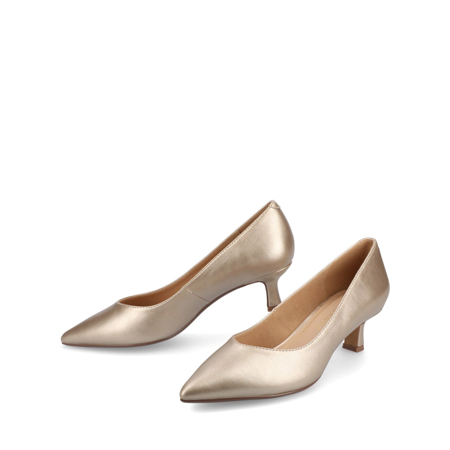 Journee PAMMIE KITTEN HEELS IN VEGAN LEATHER - Champagne PU