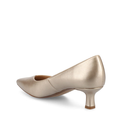 Journee PAMMIE KITTEN HEELS IN VEGAN LEATHER - Champagne PU