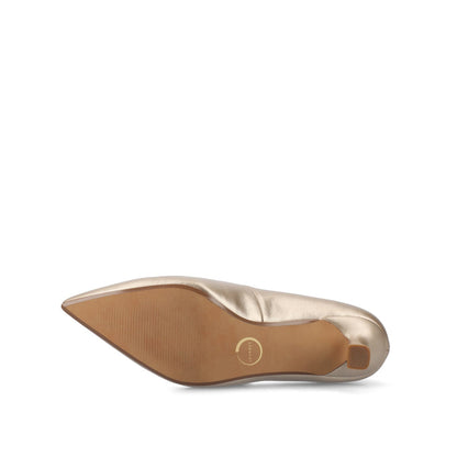 Journee PAMMIE KITTEN HEELS IN VEGAN LEATHER - Champagne PU