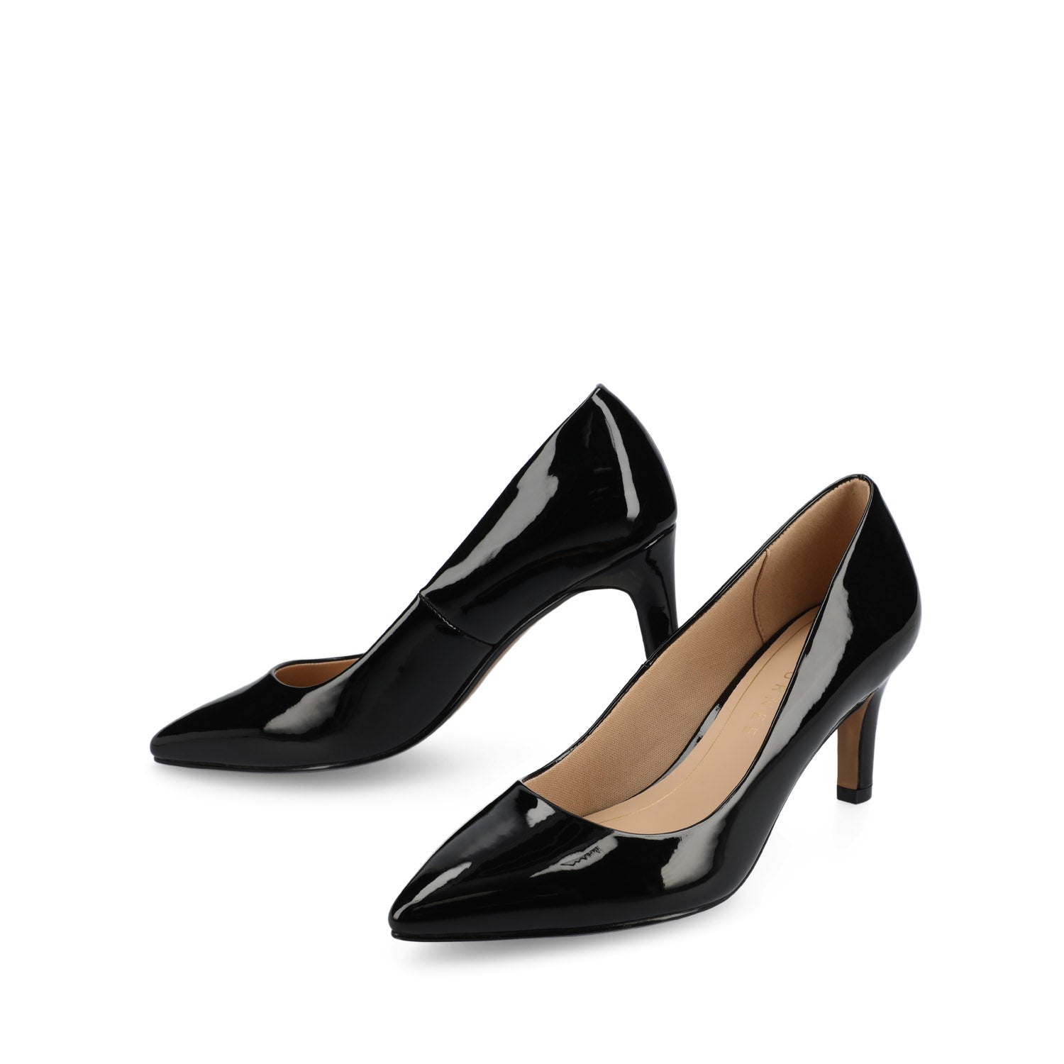 Journee SCYLEE STILETTO PUMP HEELS IN PATENT - Black Patent