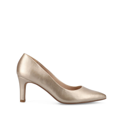 Journee SCYLEE STILETTO PUMP HEELS IN VEGAN LEATHER - Champagne PU