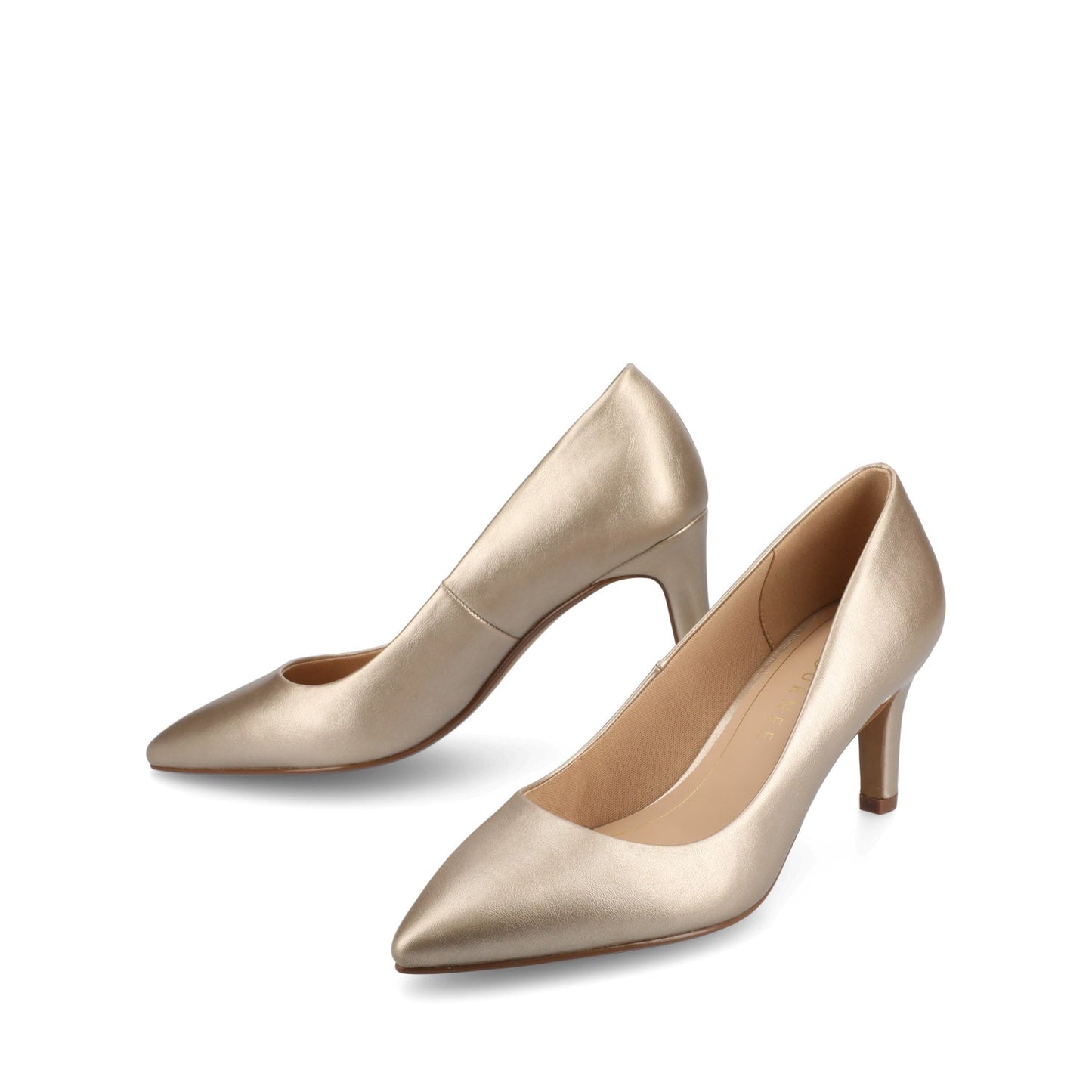 Journee SCYLEE STILETTO PUMP HEELS IN VEGAN LEATHER - Champagne PU