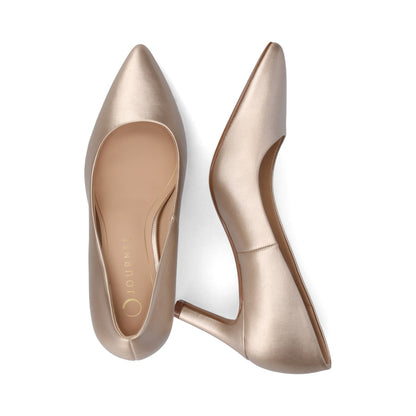 Journee SCYLEE STILETTO PUMP HEELS IN VEGAN LEATHER - Champagne PU
