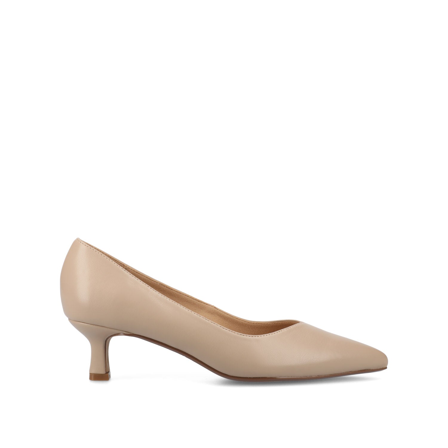Journee PAMMIE KITTEN HEELS IN VEGAN LEATHER - Taupe PU