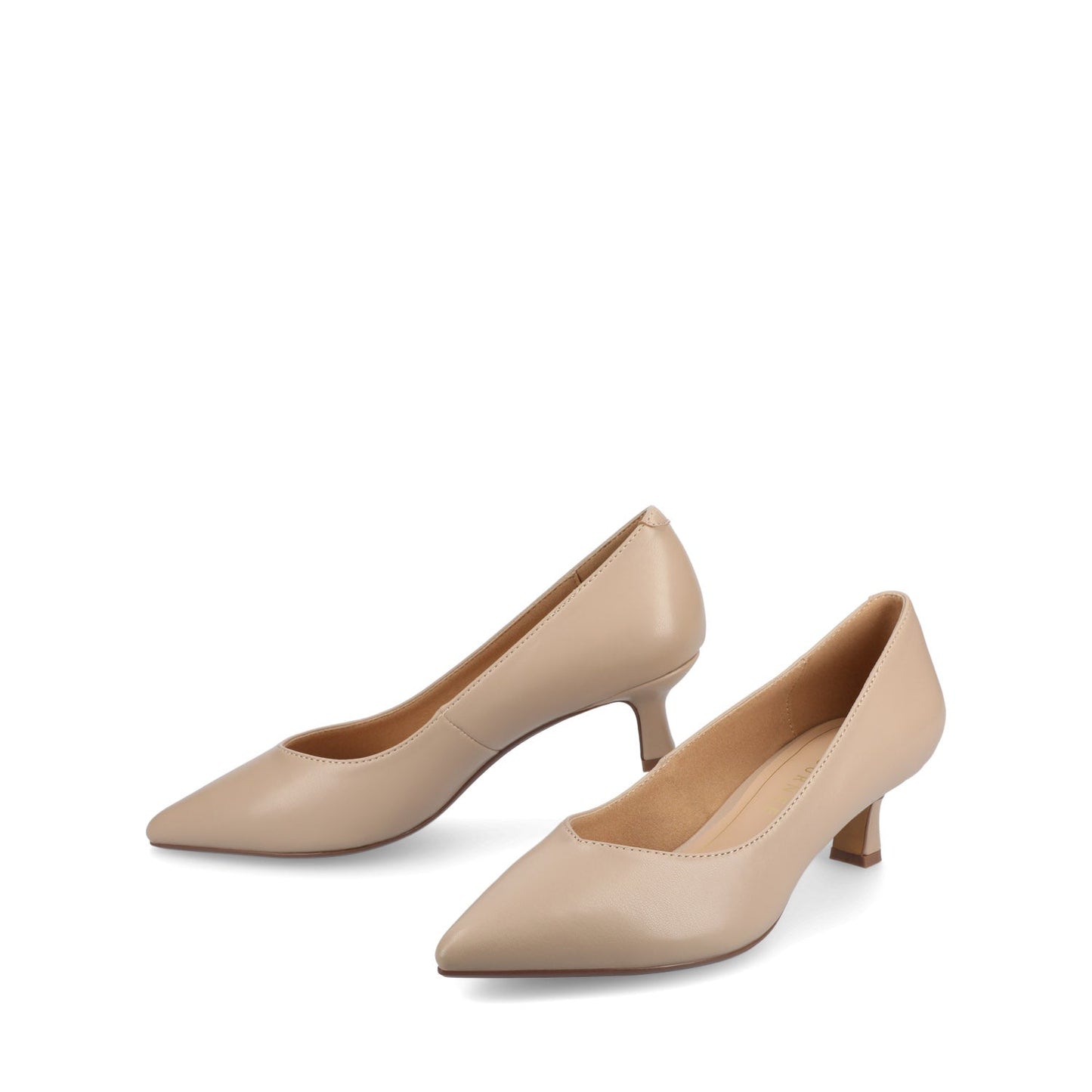 Journee PAMMIE KITTEN HEELS IN VEGAN LEATHER - Taupe PU