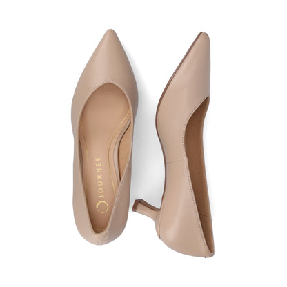 Journee PAMMIE KITTEN HEELS IN VEGAN LEATHER - Taupe PU