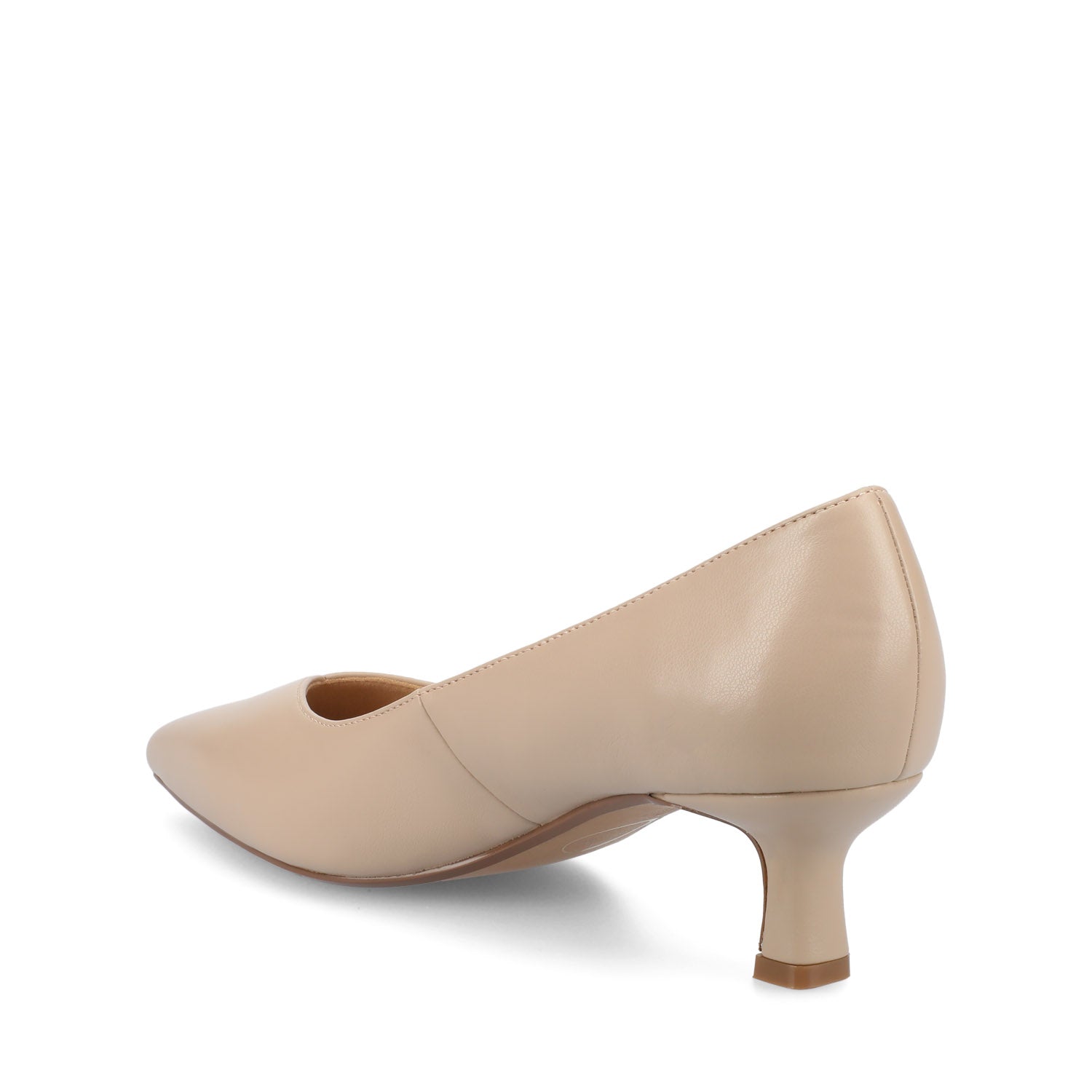 Journee PAMMIE KITTEN HEELS IN VEGAN LEATHER - Taupe PU