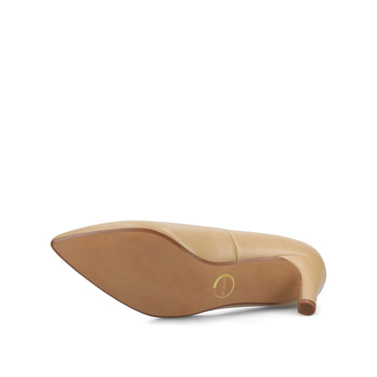 Journee SCYLEE STILETTO PUMP HEELS IN VEGAN LEATHER - Tan PU